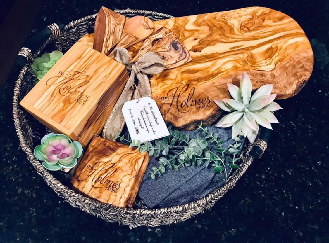 Personalized Olive Wood Cutting Board - Highline Creations
