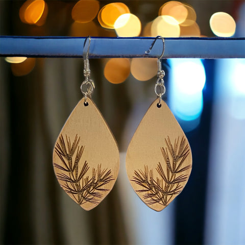 Pine tree branch earrings