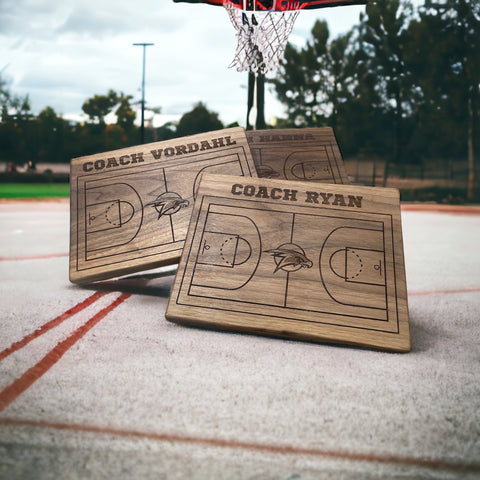 Basketball court walnut hardwood charcuterie board