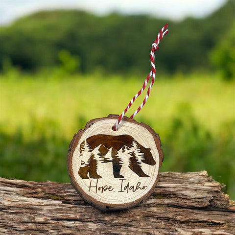 Rustic Bear Tree Ornament