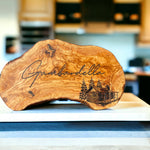 Engraved olive wood cutting boards