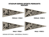 Sports Pennant - Stadium Series - Hockey Football Soccer Basketball