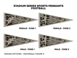 Sports Pennant - Stadium Series - Hockey Football Soccer Basketball