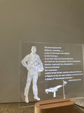 Lance Sijan 3D engraved Acrylic plaque with LED base