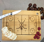 Hockey Rink Cutting board - charcuterie - engraved - gift - hockey mom - fan - player