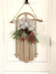Sled door hanger - decorations - Christmas porch - door decorations - not a wreath