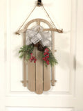 Sled door hanger - decorations - Christmas porch - door decorations - not a wreath