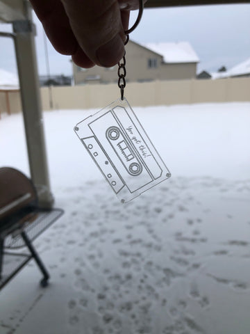 Mixtape keychain with working Spotify song code - playlist link - scan to play