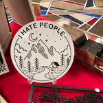 I hate people - reversible chalkboard sign - Christmas isn’t for everyone - outdoor lover - nature - people suck