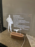 Lance Sijan 3D engraved Acrylic plaque with LED base
